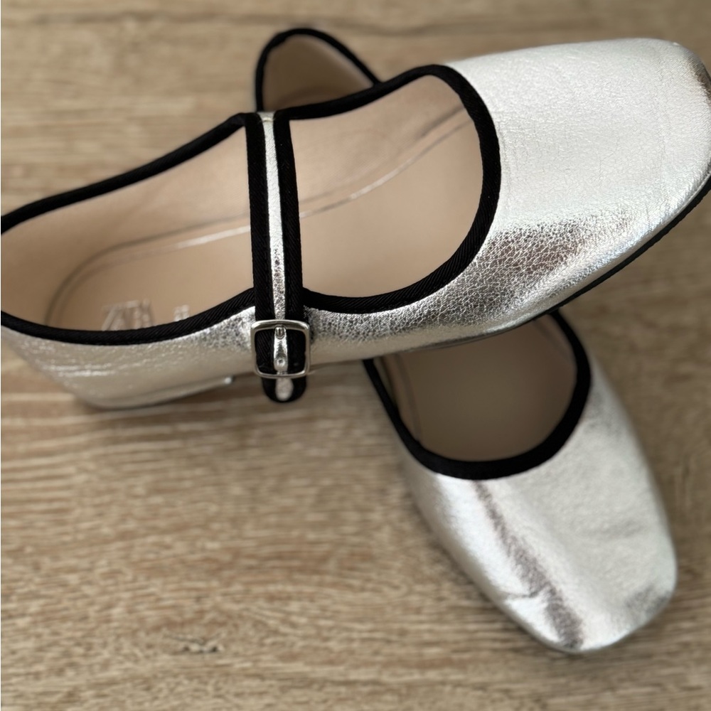 Silver strap shoes